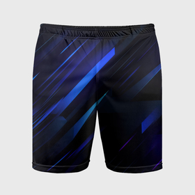 Мужские шорты спортивные с принтом Blue black  texture ,  |  | 