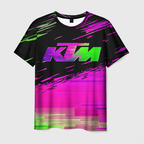 Мужская футболка 3D с принтом KTM Freeride в Тюмени, 100% полиэфир | прямой крой, круглый вырез горловины, длина до линии бедер | Тематика изображения на принте: 