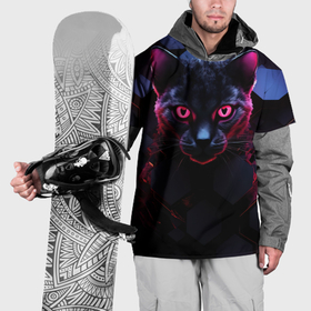 Накидка на куртку 3D с принтом Panther cyberpunk в Тюмени, 100% полиэстер |  | 