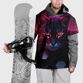 Накидка на куртку 3D с принтом Panther  cyberpunk в Тюмени, 100% полиэстер |  | 