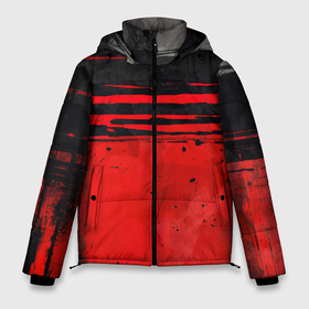 Мужская зимняя куртка 3D с принтом Black  red texture в Новосибирске, верх — 100% полиэстер; подкладка — 100% полиэстер; утеплитель — 100% полиэстер | длина ниже бедра, свободный силуэт Оверсайз. Есть воротник-стойка, отстегивающийся капюшон и ветрозащитная планка. 

Боковые карманы с листочкой на кнопках и внутренний карман на молнии. | 