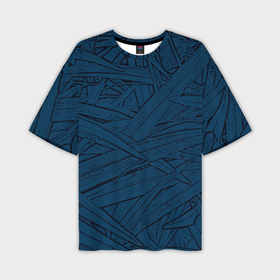 Мужская футболка oversize 3D с принтом Стилизация трава тёмно синий в Екатеринбурге,  |  | 