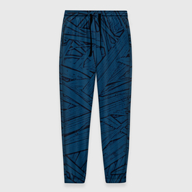 Мужские брюки 3D с принтом Стилизация трава тёмно синий в Екатеринбурге, 100% полиэстер | манжеты по низу, эластичный пояс регулируется шнурком, по бокам два кармана без застежек, внутренняя часть кармана из мелкой сетки | 