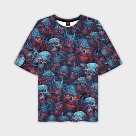 Мужская футболка oversize 3D с принтом Monster skulls pattern в Екатеринбурге,  |  | 