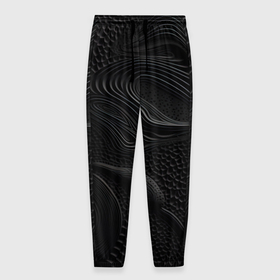 Мужские брюки 3D с принтом Black  texture , 100% полиэстер | манжеты по низу, эластичный пояс регулируется шнурком, по бокам два кармана без застежек, внутренняя часть кармана из мелкой сетки | 