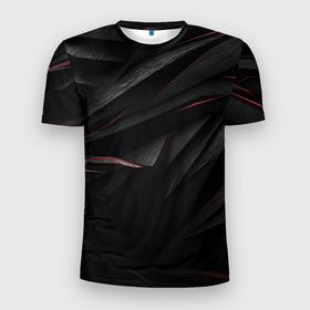 Мужская футболка 3D Slim с принтом Black      texture в Екатеринбурге, 100% полиэстер с улучшенными характеристиками | приталенный силуэт, круглая горловина, широкие плечи, сужается к линии бедра | 