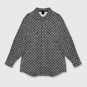 Мужская рубашка oversize 3D с принтом Черно белый абстрактный мелкий узор в Петрозаводске,  |  | 