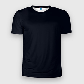 Мужская футболка 3D Slim с принтом Глубокий чёрно синий однотонный в Екатеринбурге, 100% полиэстер с улучшенными характеристиками | приталенный силуэт, круглая горловина, широкие плечи, сужается к линии бедра | 