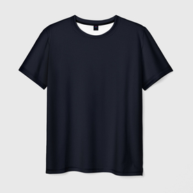 Мужская футболка 3D с принтом Глубокий чёрно синий однотонный в Новосибирске, 100% полиэфир | прямой крой, круглый вырез горловины, длина до линии бедер | Тематика изображения на принте: 