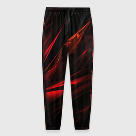 Мужские брюки 3D с принтом Black red   background в Кировске, 100% полиэстер | манжеты по низу, эластичный пояс регулируется шнурком, по бокам два кармана без застежек, внутренняя часть кармана из мелкой сетки | 