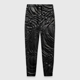 Мужские брюки 3D с принтом Черная текстура из кожи в Белгороде, 100% полиэстер | манжеты по низу, эластичный пояс регулируется шнурком, по бокам два кармана без застежек, внутренняя часть кармана из мелкой сетки | 