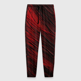 Мужские брюки 3D с принтом Black red  texture , 100% полиэстер | манжеты по низу, эластичный пояс регулируется шнурком, по бокам два кармана без застежек, внутренняя часть кармана из мелкой сетки | 