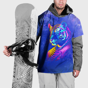 Накидка на куртку 3D с принтом Neon tiger   neural network в Курске, 100% полиэстер |  | Тематика изображения на принте: 