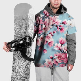 Накидка на куртку 3D с принтом Сад цветущей сакуры , 100% полиэстер |  | Тематика изображения на принте: 
