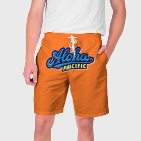 Мужские шорты 3D с принтом Aloha Pacific в Екатеринбурге,  полиэстер 100% | прямой крой, два кармана без застежек по бокам. Мягкая трикотажная резинка на поясе, внутри которой широкие завязки. Длина чуть выше колен | 