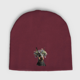 Мужская шапка демисезонная с принтом Доберман с венком из цветов в Петрозаводске,  |  | 