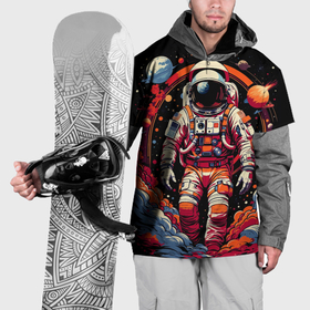Накидка на куртку 3D с принтом Астронавт и скопление планет в Петрозаводске, 100% полиэстер |  | 
