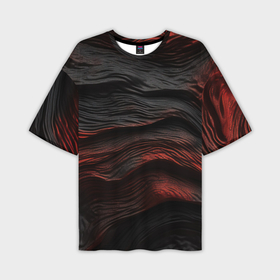 Мужская футболка oversize 3D с принтом Black   red texture ,  |  | 