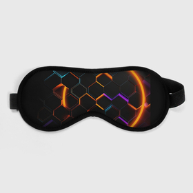 Маска для сна 3D с принтом Оранжевые неоновые плиты в Рязани, внешний слой — 100% полиэфир, внутренний слой — 100% хлопок, между ними — поролон |  | 