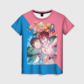 Женская футболка 3D с принтом Tomo chan Is a Girl   Anime , 100% полиэфир ( синтетическое хлопкоподобное полотно) | прямой крой, круглый вырез горловины, длина до линии бедер | 