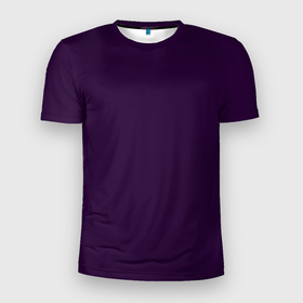 Мужская футболка 3D Slim с принтом Глубокий фиолетово чёрный однотонный в Белгороде, 100% полиэстер с улучшенными характеристиками | приталенный силуэт, круглая горловина, широкие плечи, сужается к линии бедра | Тематика изображения на принте: 