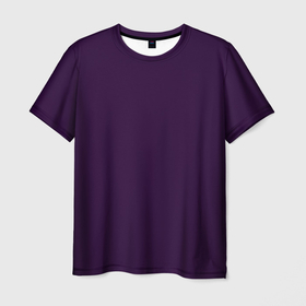 Мужская футболка 3D с принтом Глубокий фиолетово чёрный однотонный в Белгороде, 100% полиэфир | прямой крой, круглый вырез горловины, длина до линии бедер | 