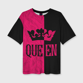Женская футболка oversize 3D с принтом Queen корона в Тюмени,  |  | 