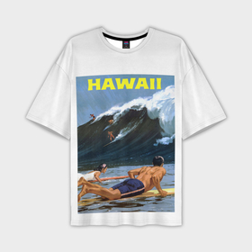 Мужская футболка oversize 3D с принтом Серфинг на Гавайях в Белгороде,  |  | 