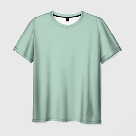 Мужская футболка 3D с принтом Серо зеленый однотонный в Тюмени, 100% полиэфир | прямой крой, круглый вырез горловины, длина до линии бедер | 