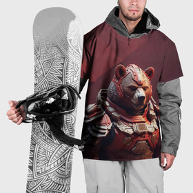 Накидка на куртку 3D с принтом Бронированный медведь в Белгороде, 100% полиэстер |  | 