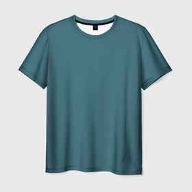 Мужская футболка 3D с принтом Бирюзово синий однотонный в Белгороде, 100% полиэфир | прямой крой, круглый вырез горловины, длина до линии бедер | 