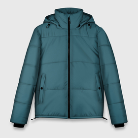 Мужская зимняя куртка 3D с принтом Бирюзово синий однотонный в Тюмени, верх — 100% полиэстер; подкладка — 100% полиэстер; утеплитель — 100% полиэстер | длина ниже бедра, свободный силуэт Оверсайз. Есть воротник-стойка, отстегивающийся капюшон и ветрозащитная планка. 

Боковые карманы с листочкой на кнопках и внутренний карман на молнии. | 