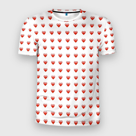 Мужская футболка 3D Slim с принтом Сердце эмодзи , 100% полиэстер с улучшенными характеристиками | приталенный силуэт, круглая горловина, широкие плечи, сужается к линии бедра | 
