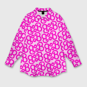 Мужская рубашка oversize 3D с принтом Логотип Барби   буква B в Кировске,  |  | 