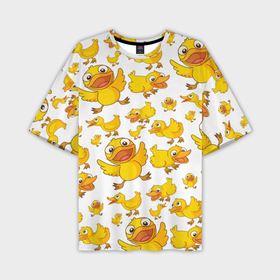 Мужская футболка oversize 3D с принтом Yellow ducklings в Кировске,  |  | 