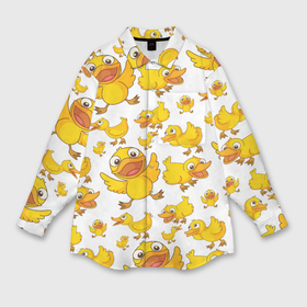 Мужская рубашка oversize 3D с принтом Yellow ducklings в Кировске,  |  | 