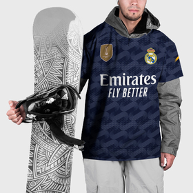Накидка на куртку 3D с принтом Винисиус Жуниор Реал Мадрид форма 23 24 гостевая в Кировске, 100% полиэстер |  | 