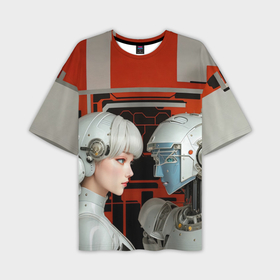 Мужская футболка oversize 3D с принтом Футуристические андроиды в Ухте,  |  | 