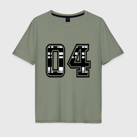 Мужская футболка хлопок Oversize с принтом Год рождения номер регион 04 в Кировске, 100% хлопок | свободный крой, круглый ворот, “спинка” длиннее передней части | 