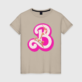 Женская футболка хлопок с принтом Барби и Кен в Кировске, 100% хлопок | прямой крой, круглый вырез горловины, длина до линии бедер, слегка спущенное плечо | 
