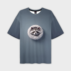 Мужская футболка oversize 3D с принтом Мордочка маленького енота в Курске,  |  | 