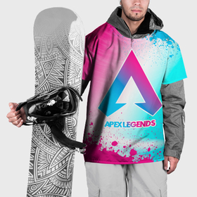 Накидка на куртку 3D с принтом Apex Legends neon gradient style в Кировске, 100% полиэстер |  | Тематика изображения на принте: 