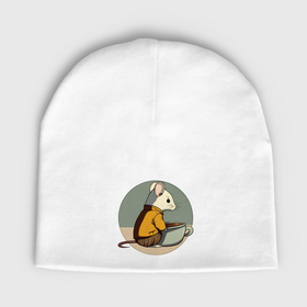 Мужская шапка демисезонная с принтом Чаепитие мышонка в Тюмени,  |  | Тематика изображения на принте: 