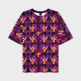 Мужская футболка oversize 3D с принтом Фиолетовая   орхидея в Курске,  |  | 