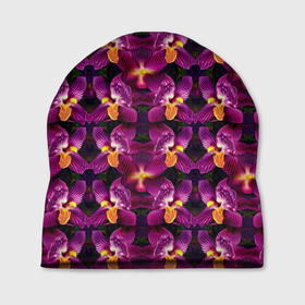 Шапка 3D с принтом Фиолетовая   орхидея в Тюмени, 100% полиэстер | универсальный размер, печать по всей поверхности изделия | 