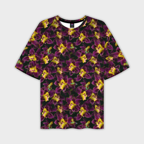 Мужская футболка oversize 3D с принтом Фиолетово желтая орхидея в Курске,  |  | 
