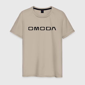 Мужская футболка хлопок с принтом Omoda big black logo в Белгороде, 100% хлопок | прямой крой, круглый вырез горловины, длина до линии бедер, слегка спущенное плечо. | 