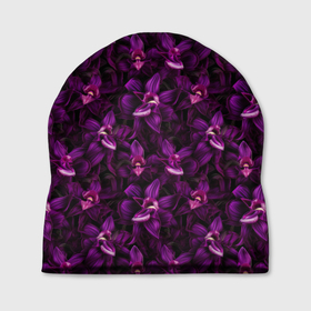 Шапка 3D с принтом Фиолетовая      орхидея в Тюмени, 100% полиэстер | универсальный размер, печать по всей поверхности изделия | 