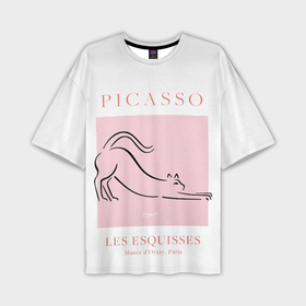 Мужская футболка oversize 3D с принтом Кот   Пабло Пикассо в Тюмени,  |  | 