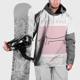 Накидка на куртку 3D с принтом Собака   Пабло Пикассо , 100% полиэстер |  | Тематика изображения на принте: 